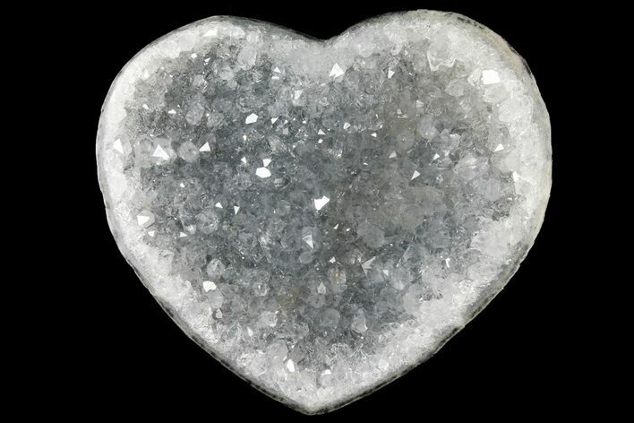 Silvery Quartz Heart - Uruguay #121409